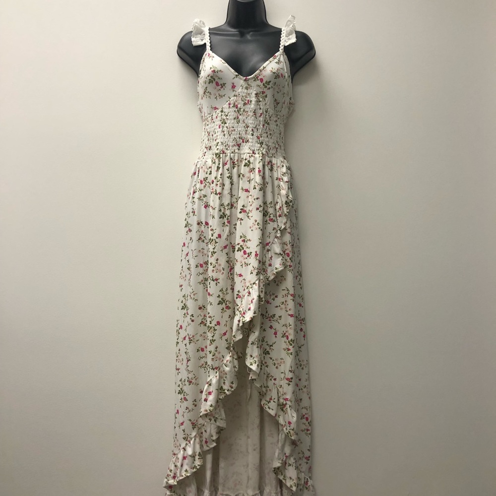 Floral split ruffle summer dress